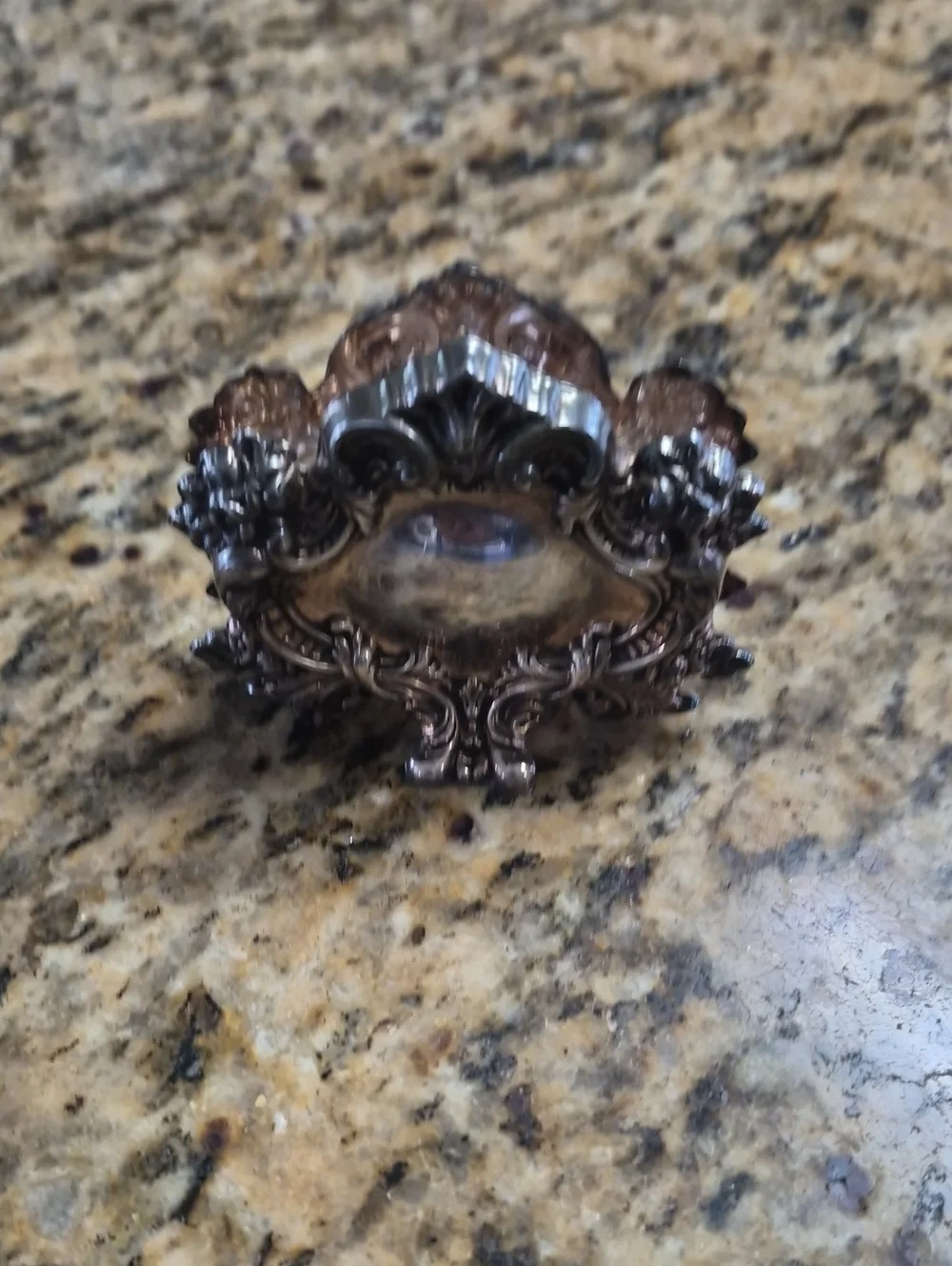 Vintage Sterlung Silver Topazio Napkin Holder